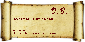 Dobszay Barnabás névjegykártya