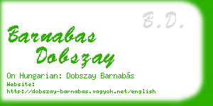 barnabas dobszay business card