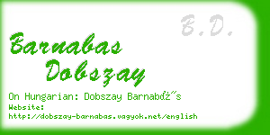 barnabas dobszay business card